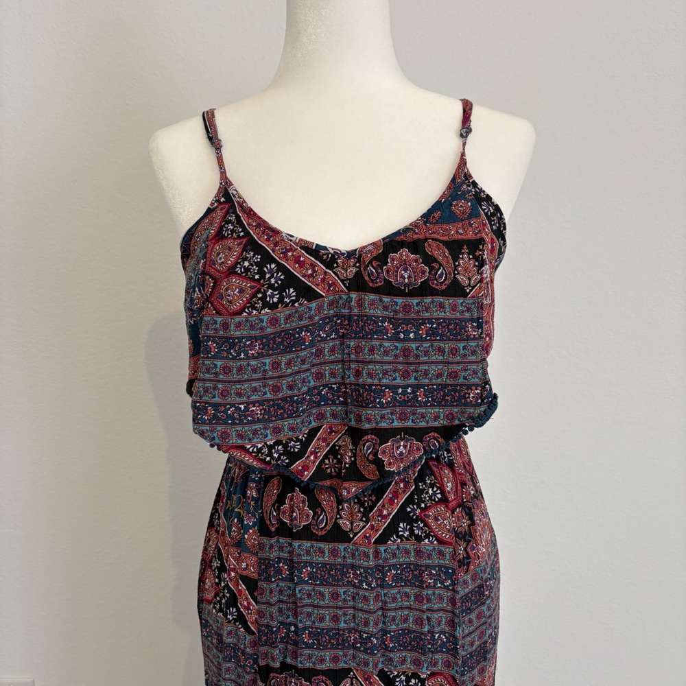 American Eagle Paisley Print Casual Maxi Dress with Slit Size XS - Picture 3 of 10